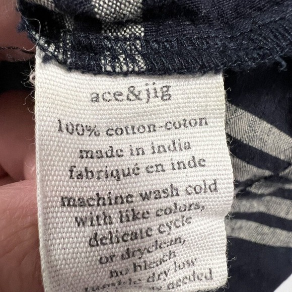 Ace & Jig Sz M Margaret Belted A-Line Midi Dress In Selvedge Blue Stripes - Picture 8 of 11